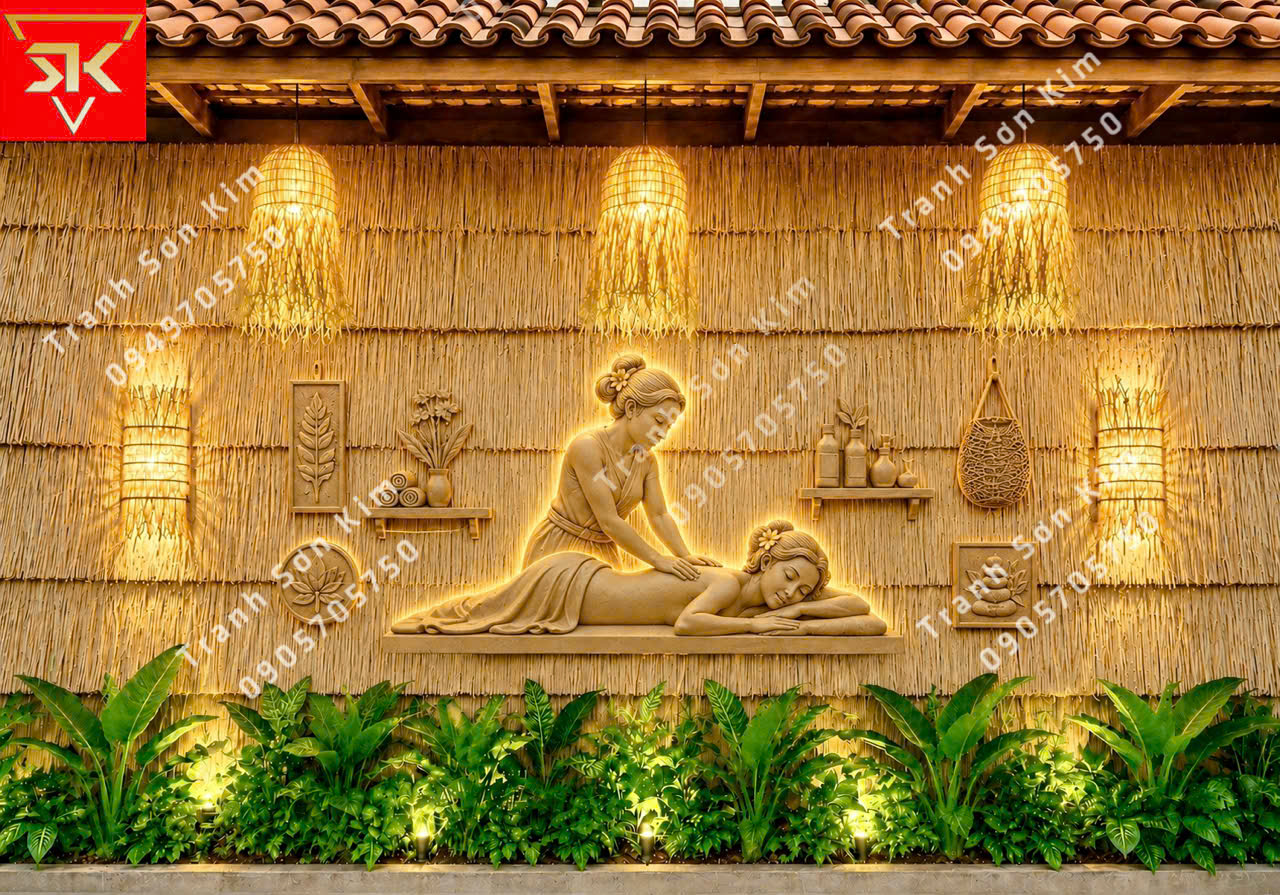tranh dán tường spa