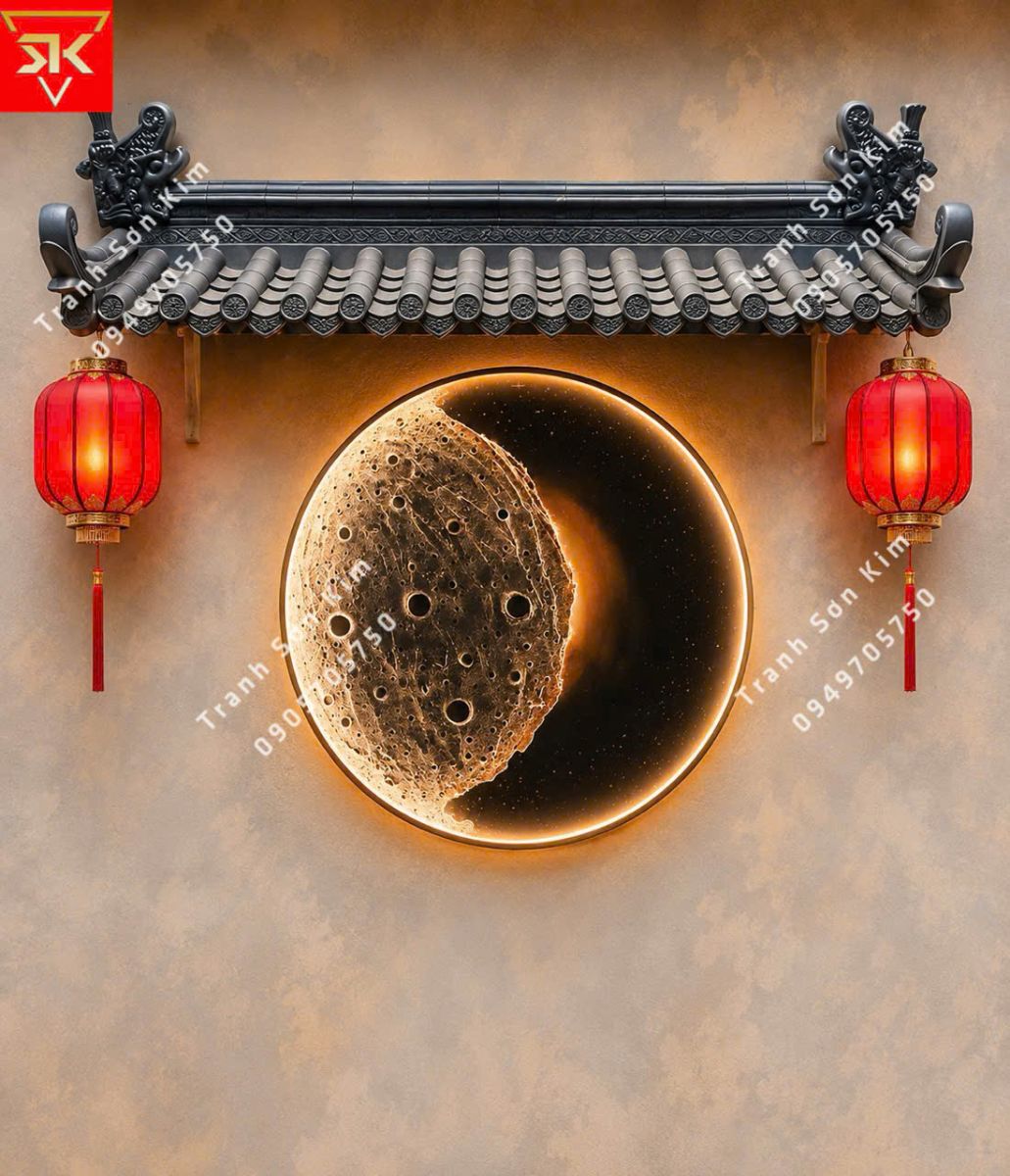 tranh dán tường mặt trăng