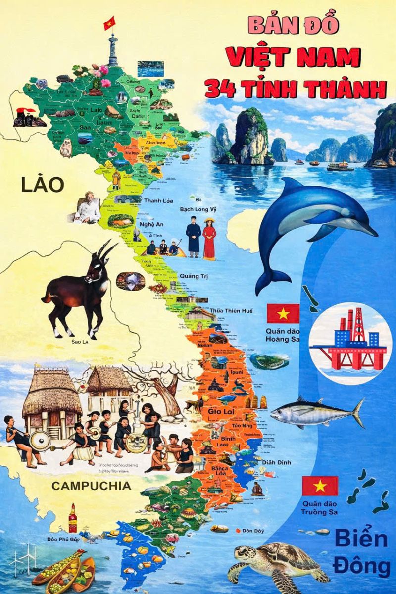 tranh bản đồ việt nam