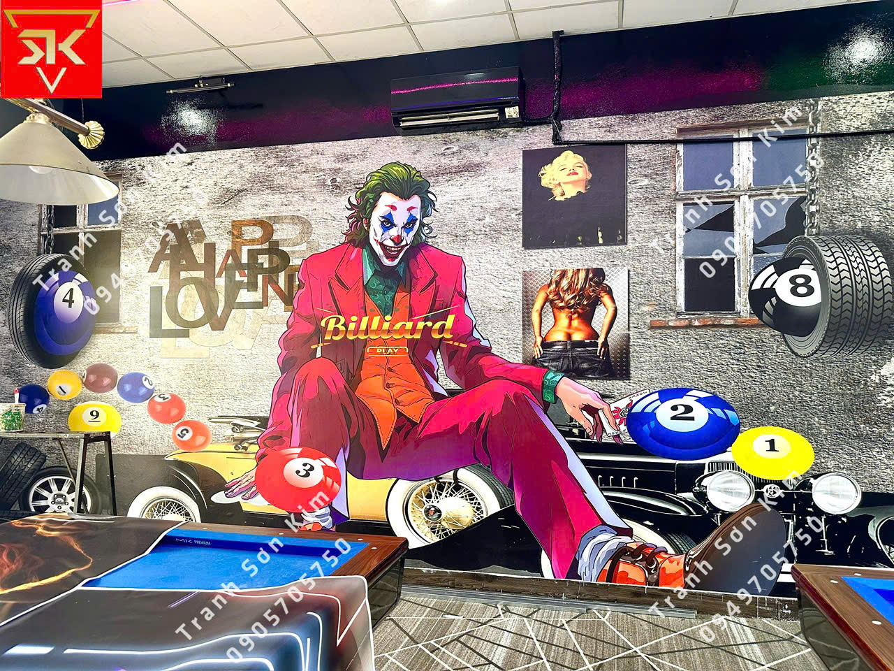 tranh dán tường bida