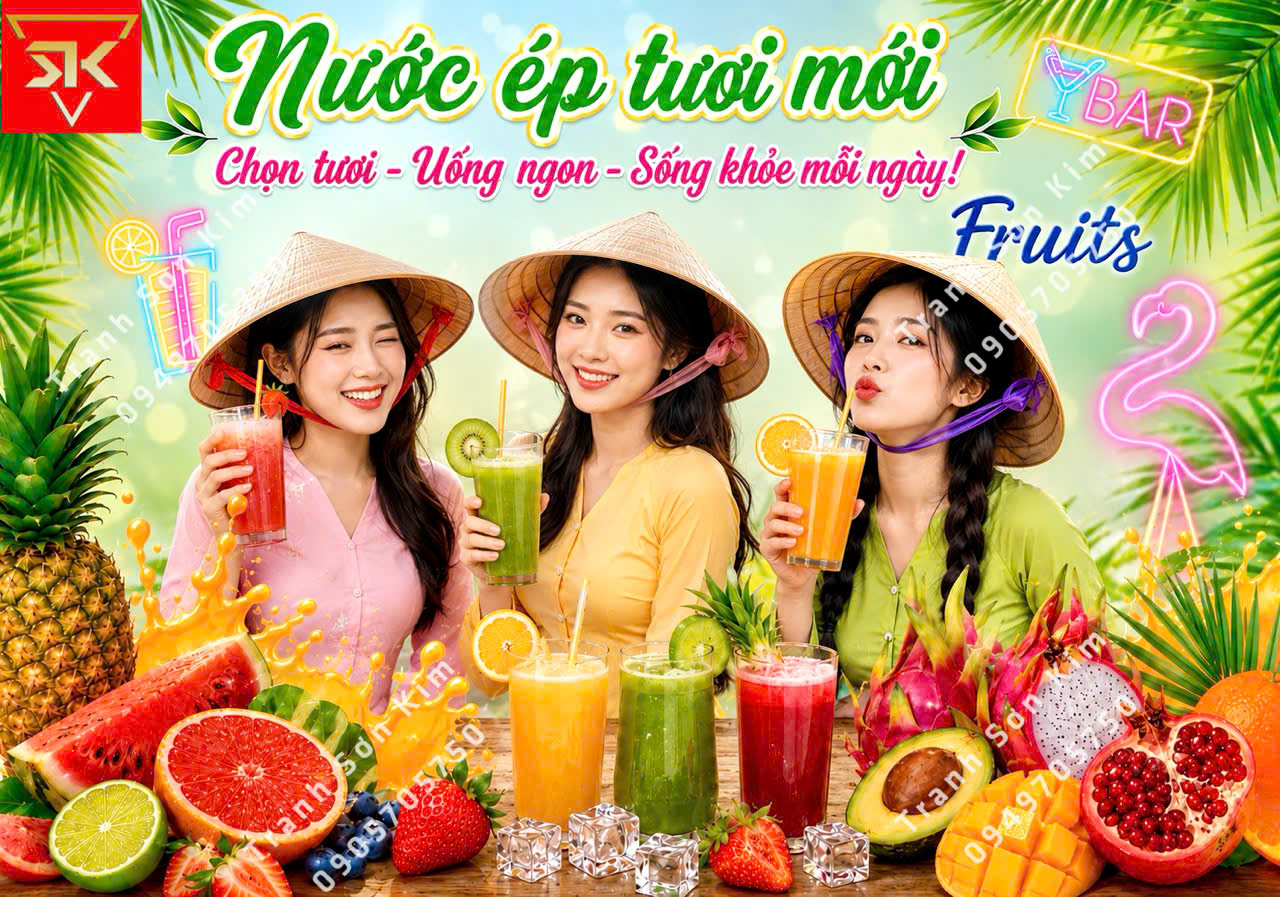 tranh dán tường nước ép
