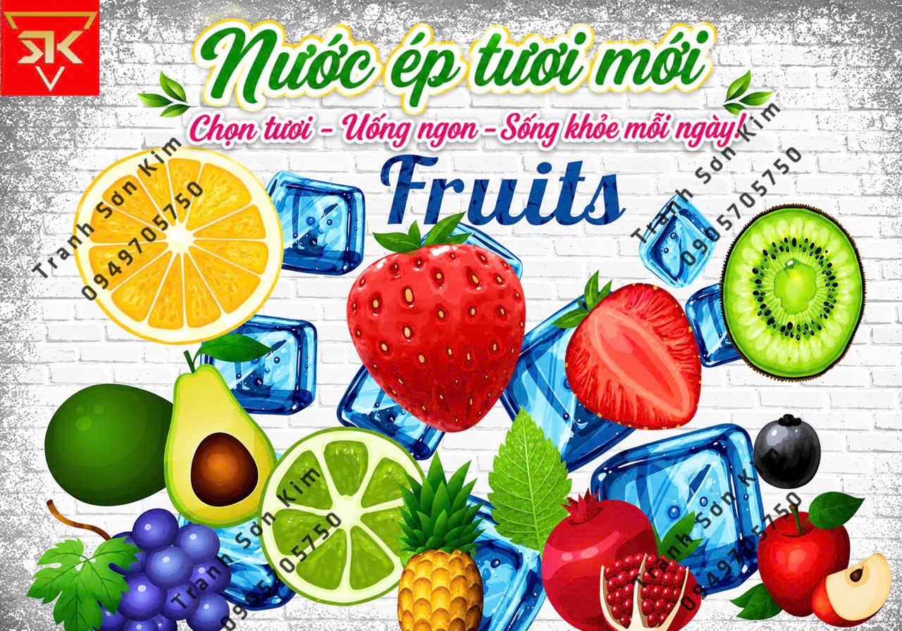 tranh dán tường nước ép