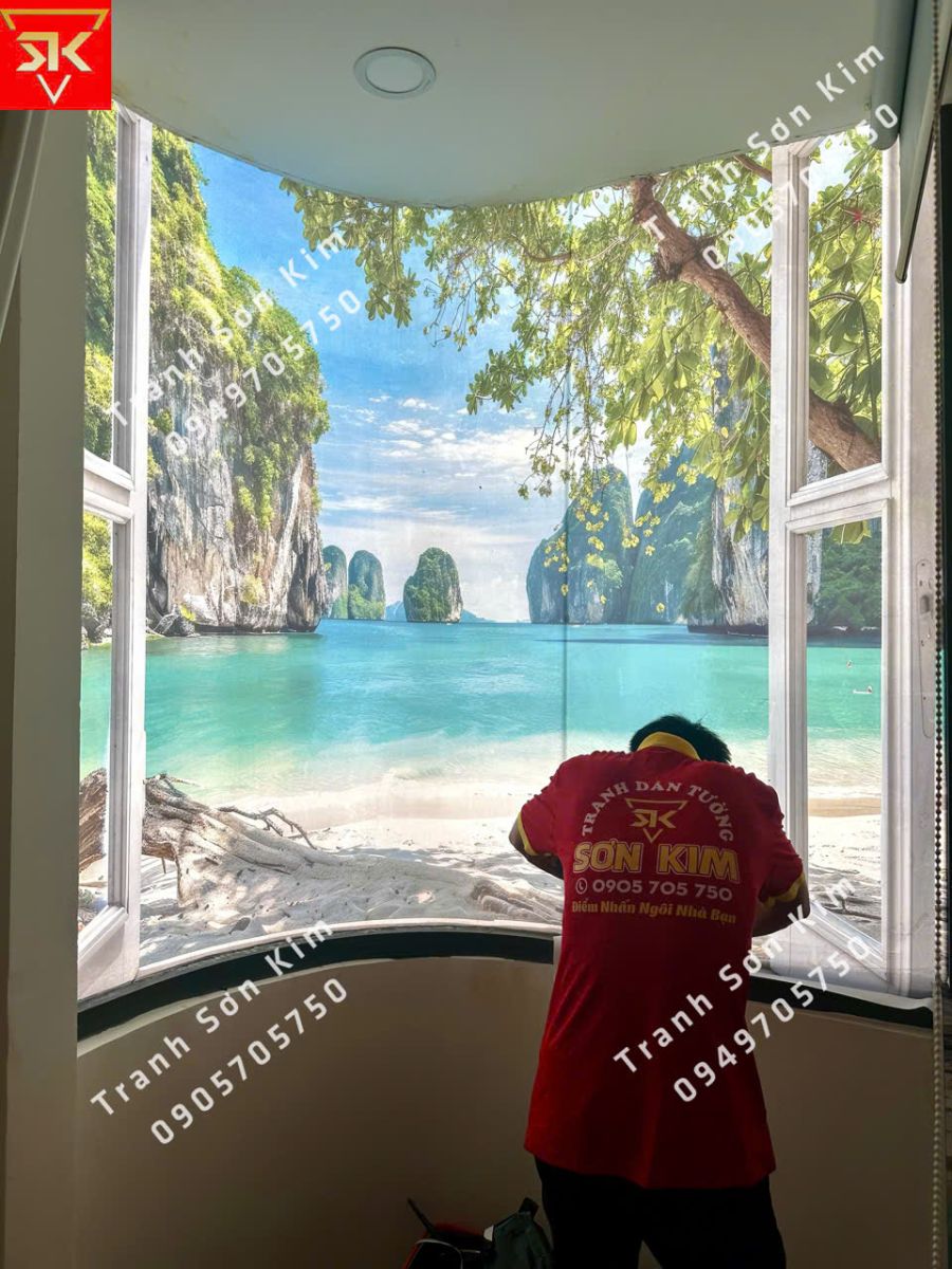 tranh dán tường cảnh biển