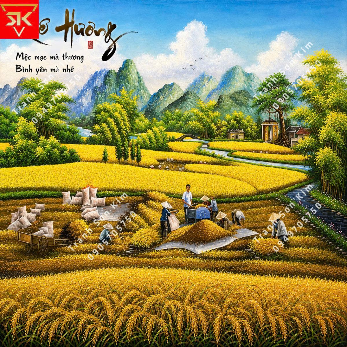 tranh dán tường đồng quê
