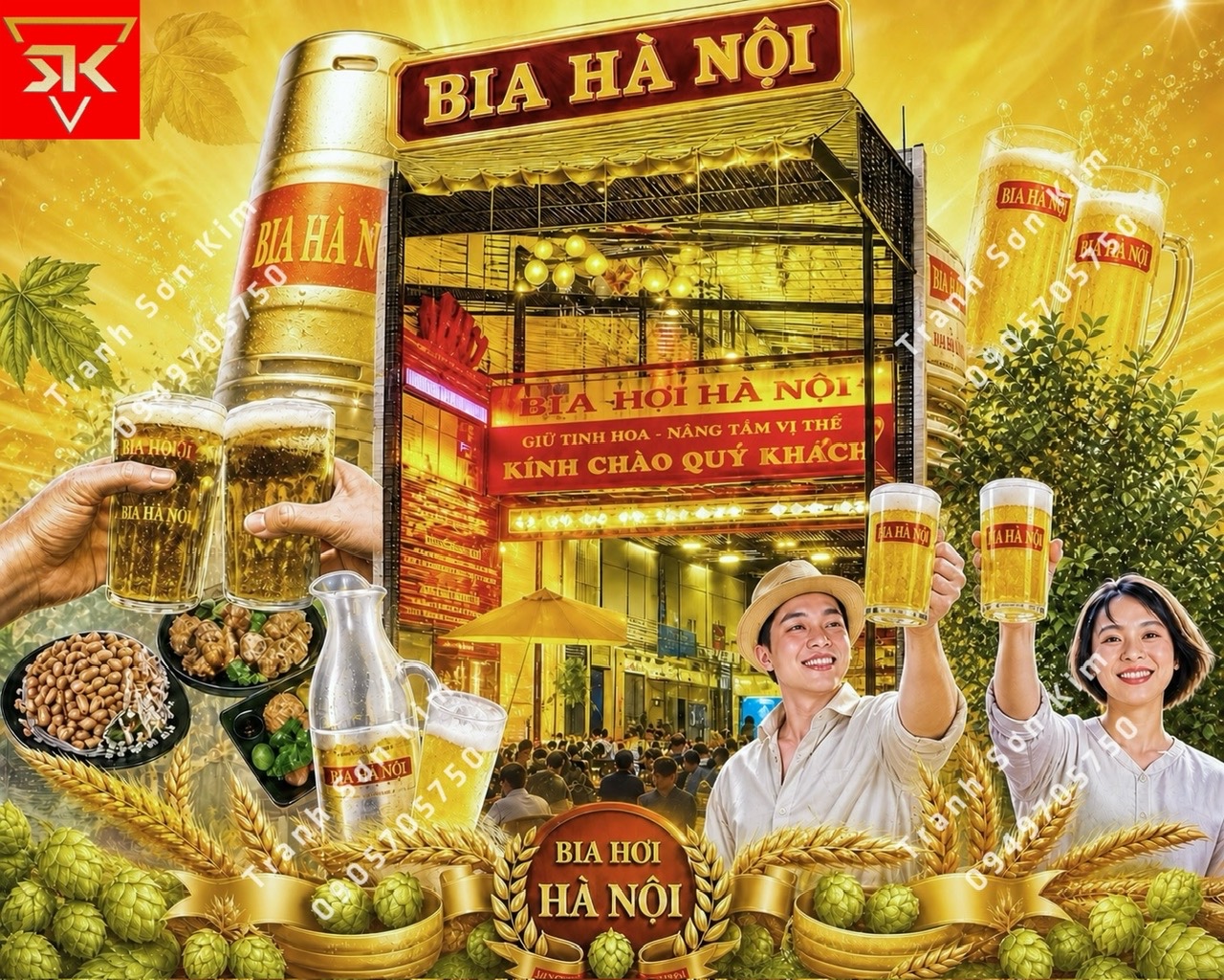 tranh bia hơi hà nội đẹp
