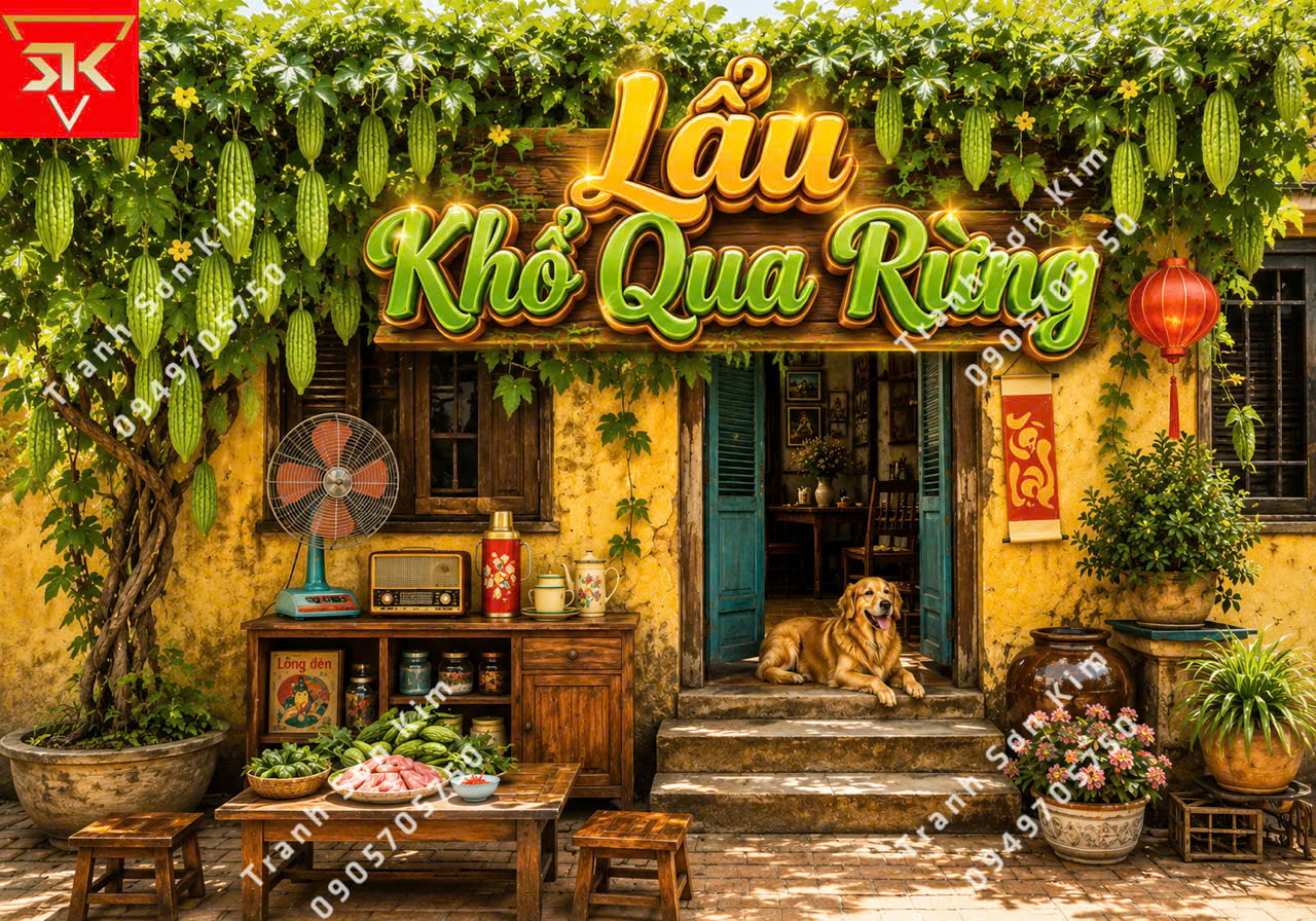 tranh lẩu khổ qua rừng