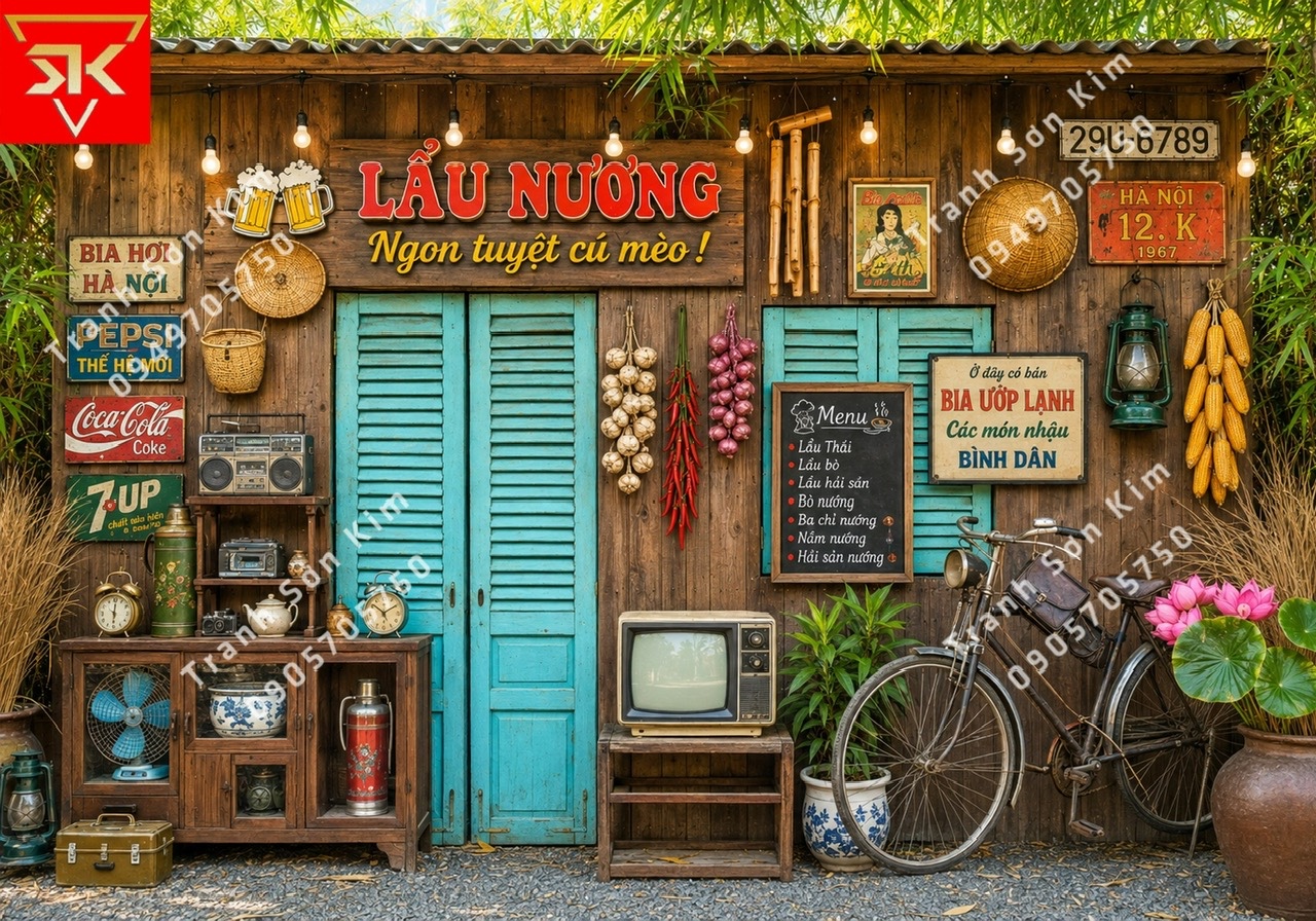 tranh lẩu nướng thời bao cấp