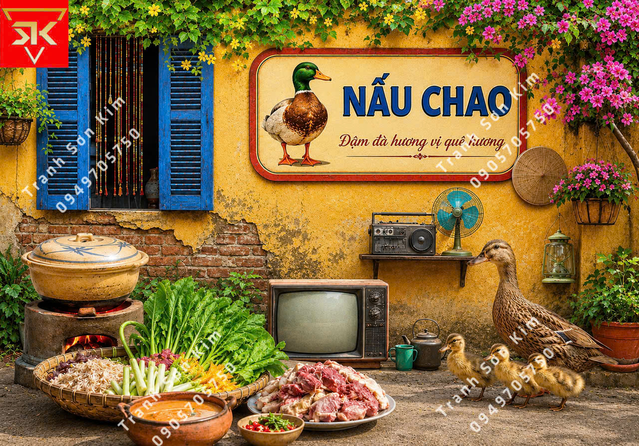 tranh vịt nấu chao
