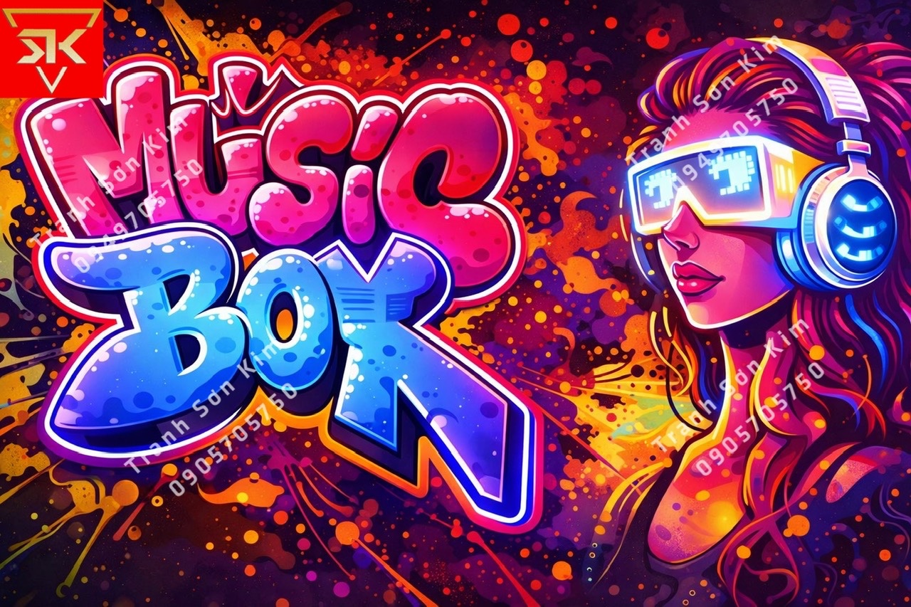 tranh dán tường music box