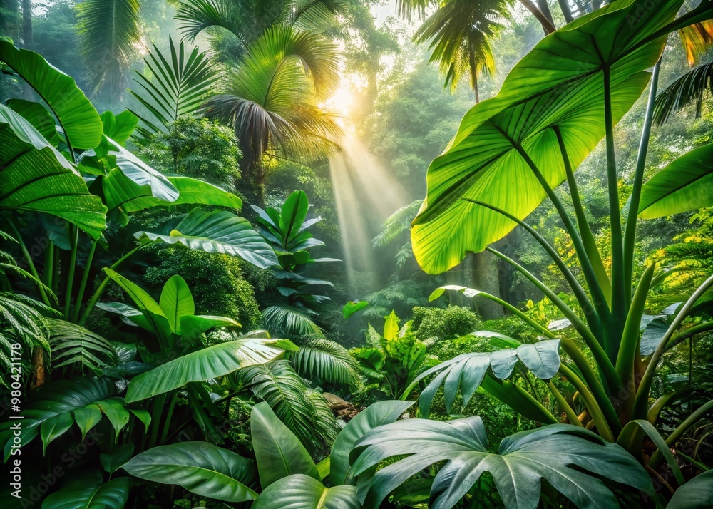 tranh dán tường nhiệt đới