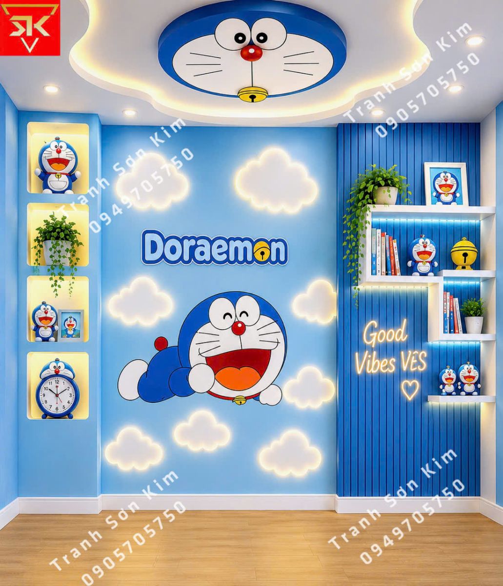 tranh dán tường doremon