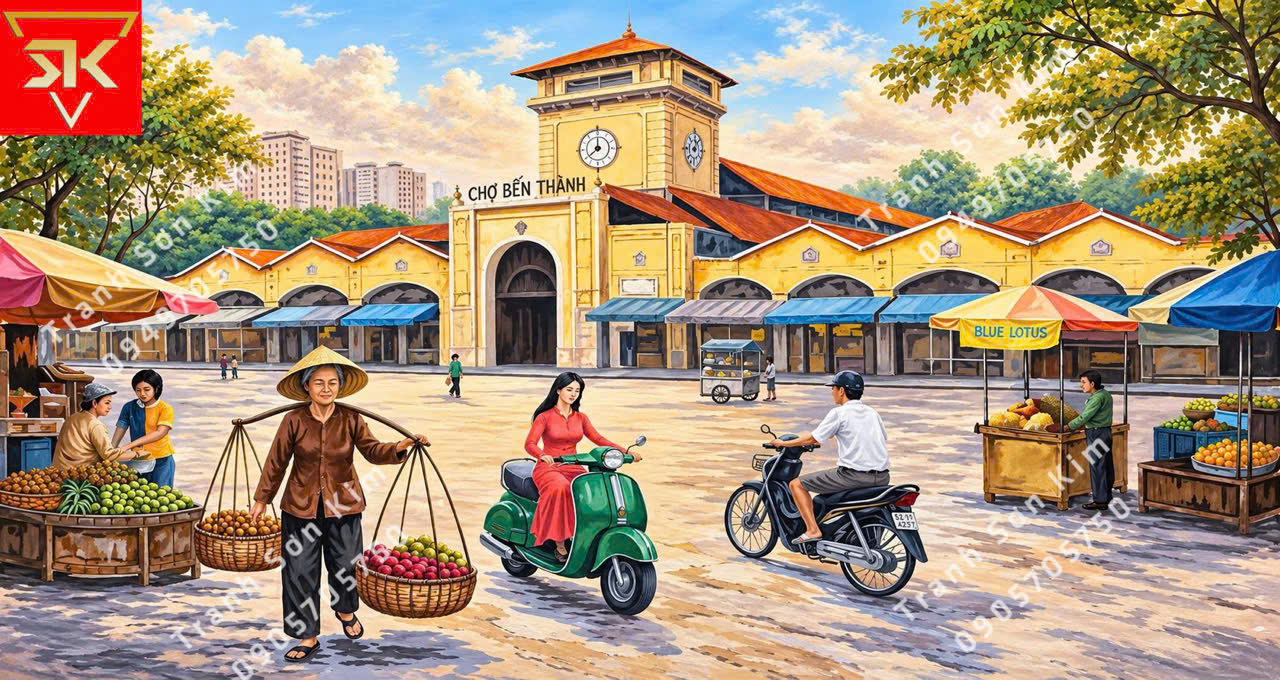 tranh dán tường sài gòn xưa