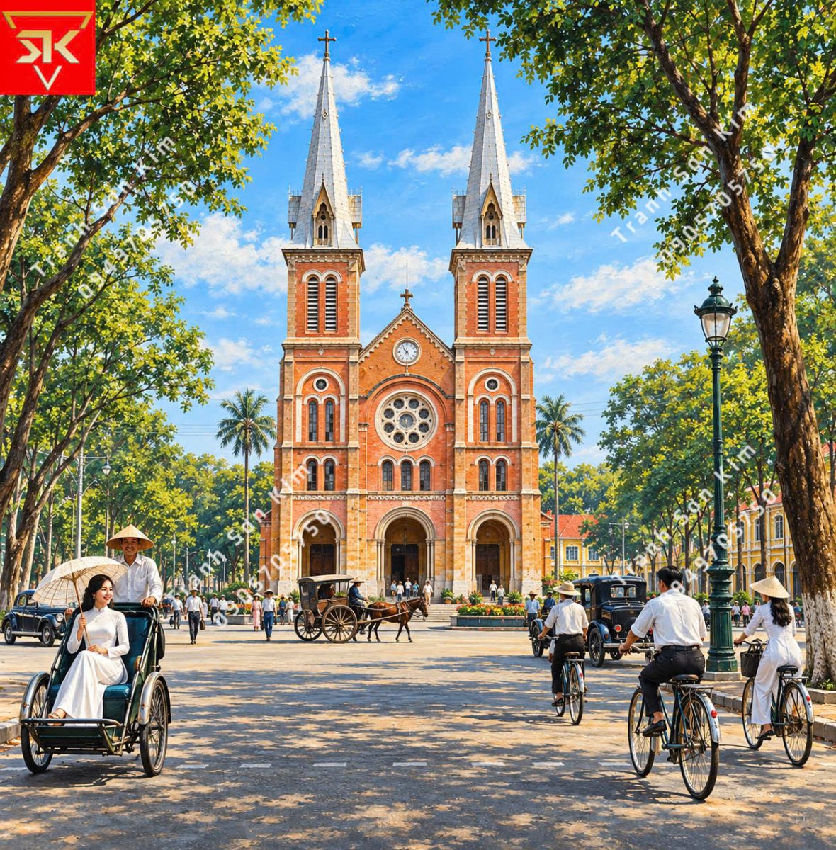 tranh dán tường sài gòn xưa