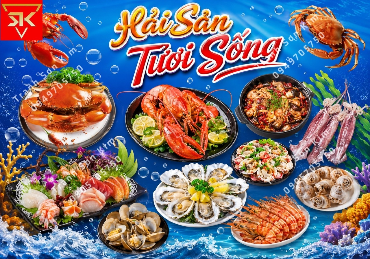 tranh quán nhậu hải sản