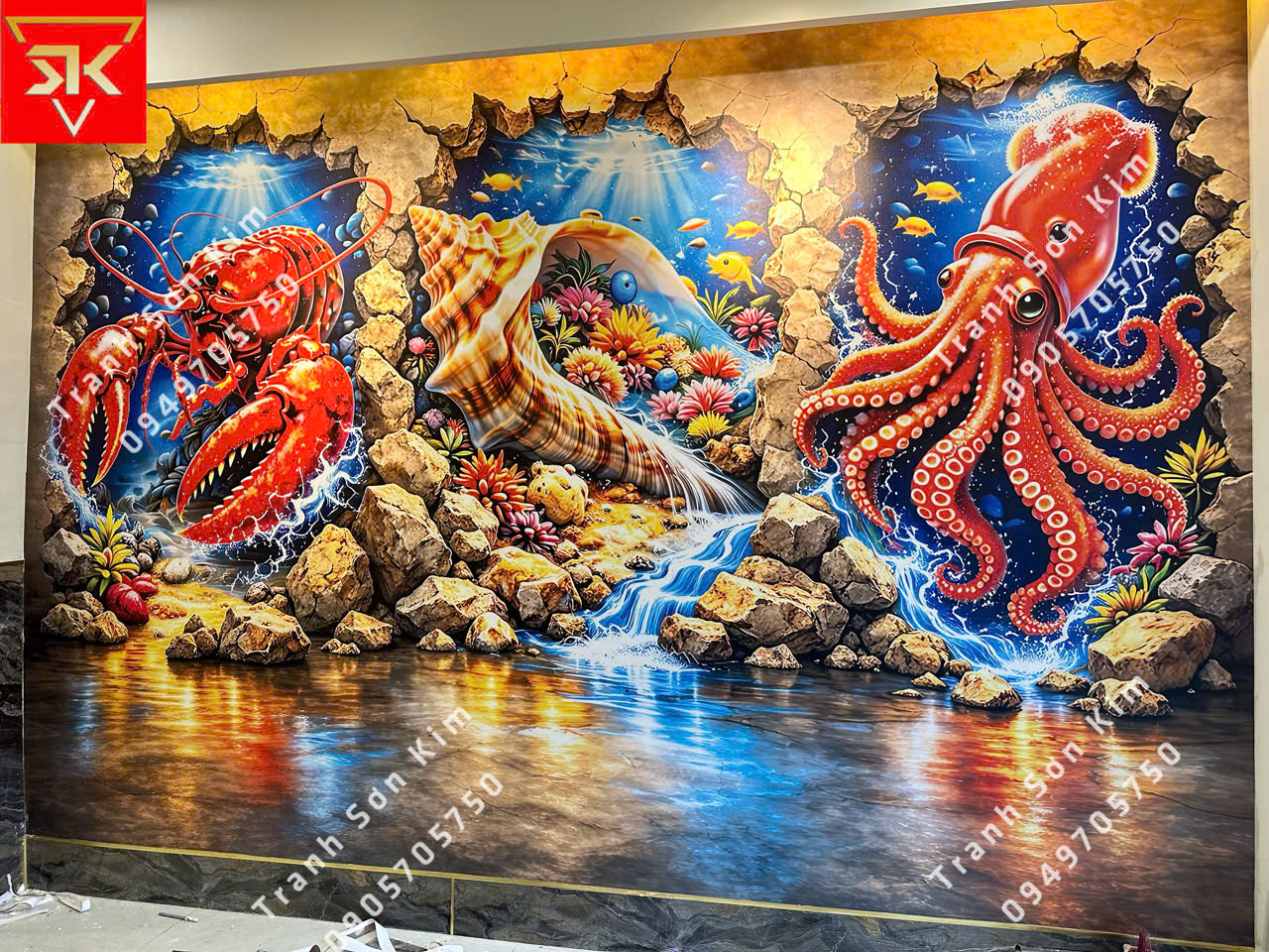 tranh dán tường quán nhậu